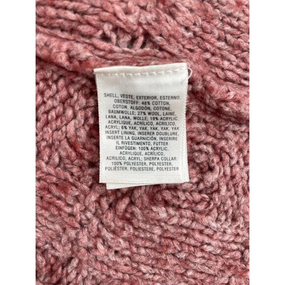 Anthropologie Sleeping on Snow Sherpa Cowl Neck Cardigan Sweater Women's XS Pink - Picture 9 of 11